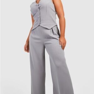 Women's Gray Two piece pants suit